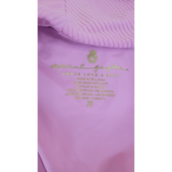 Spiritual Gangster Bathing Suit Pink Ribbed Shore One Piece Swimsuit - Picture 6 of 7